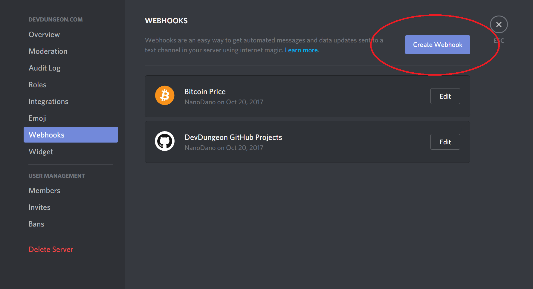 Discord Webhook Tutorial to Check Bitcoin Price with Python | DevDungeon