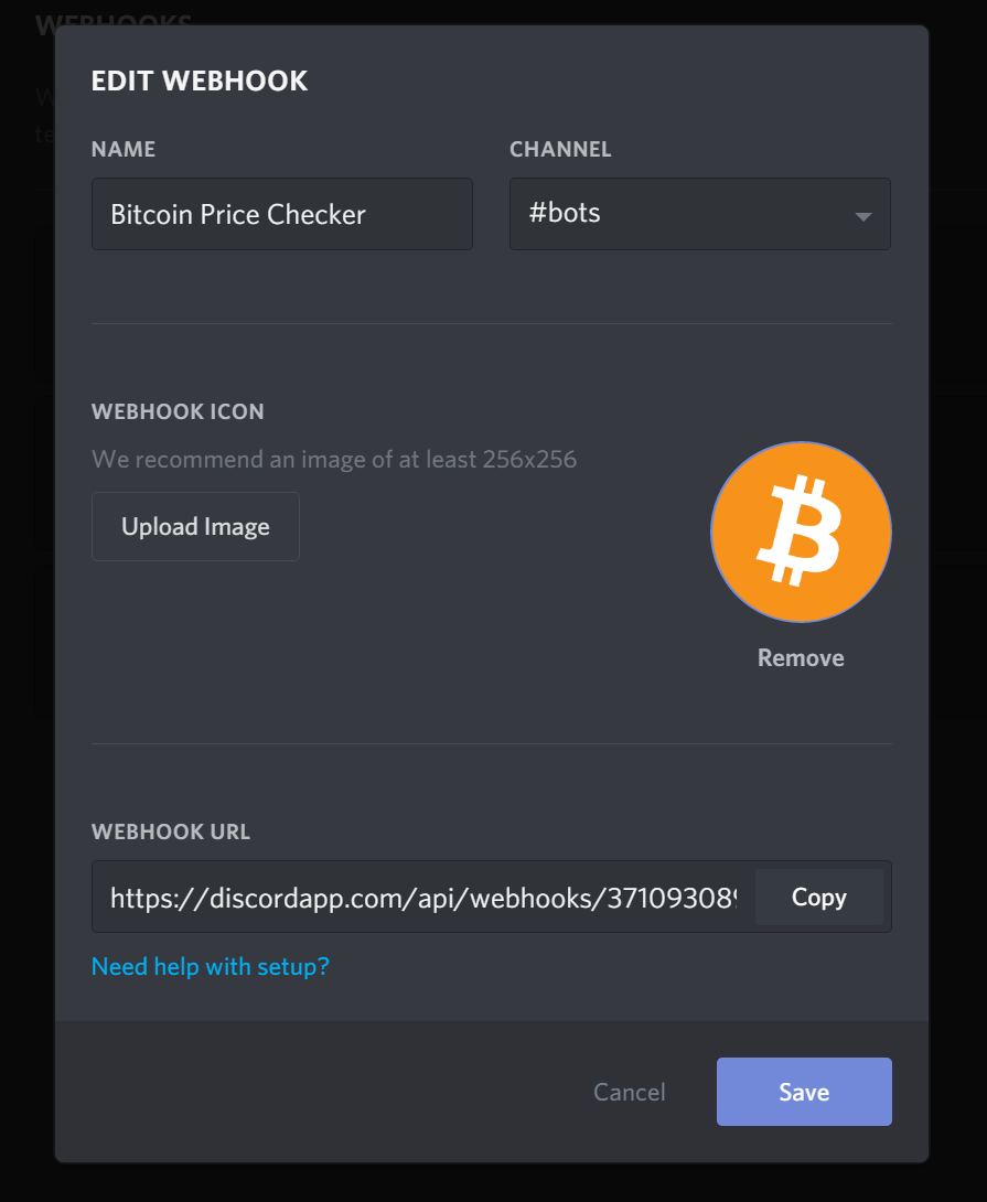 cryptocurrency discord webhook